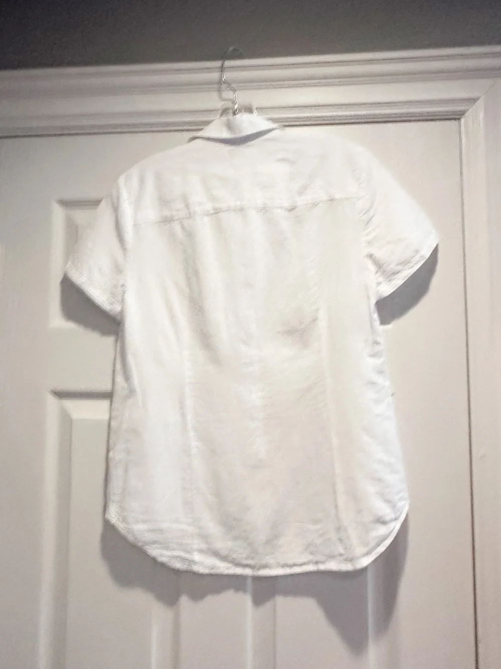 J Crew Linen Top XS Button Front Short Sleeve Classic Shirt Summer 2024 CA115